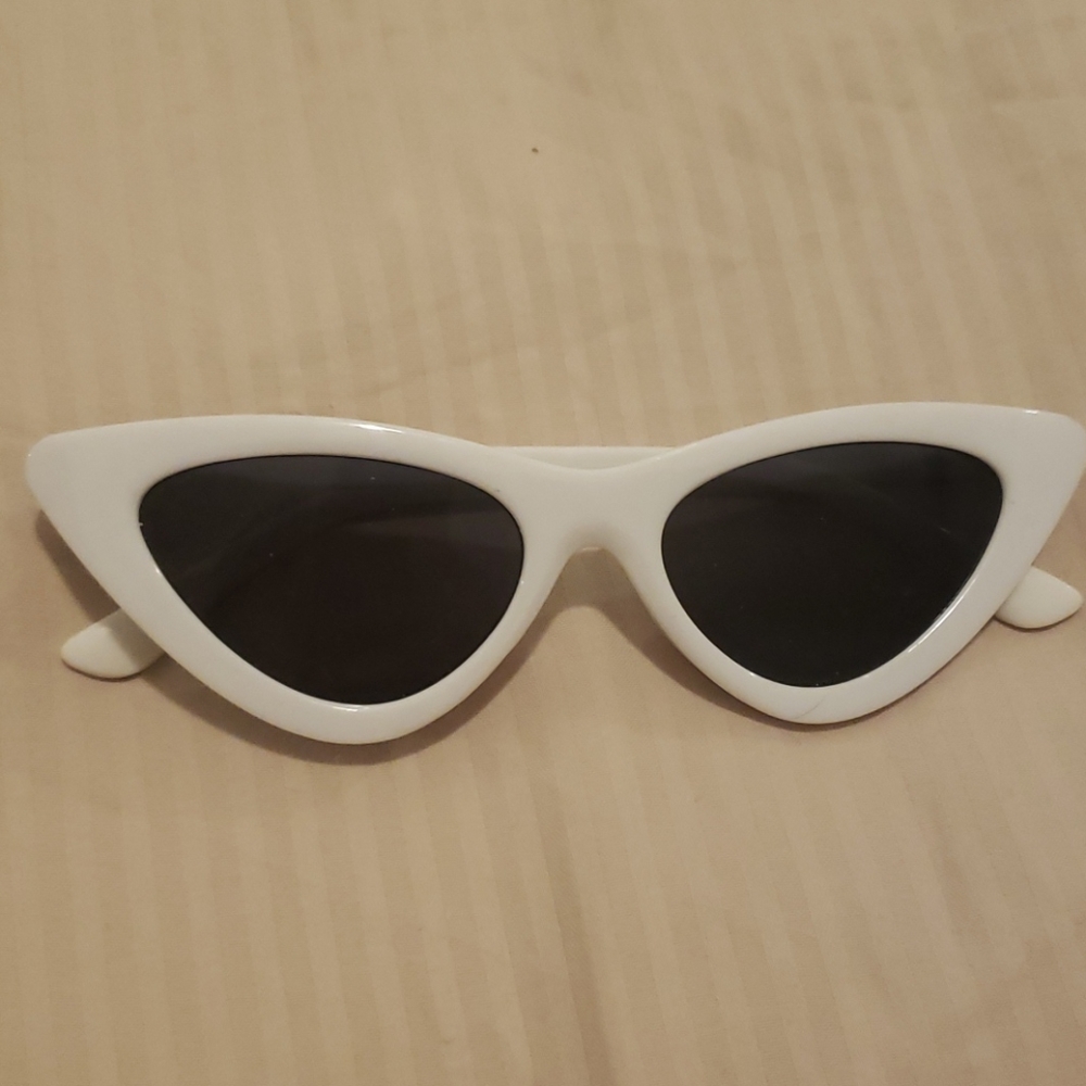 White cat eye sunglasses
